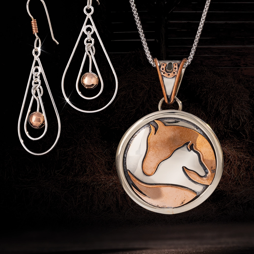 Copper Horse Pendant & Chain